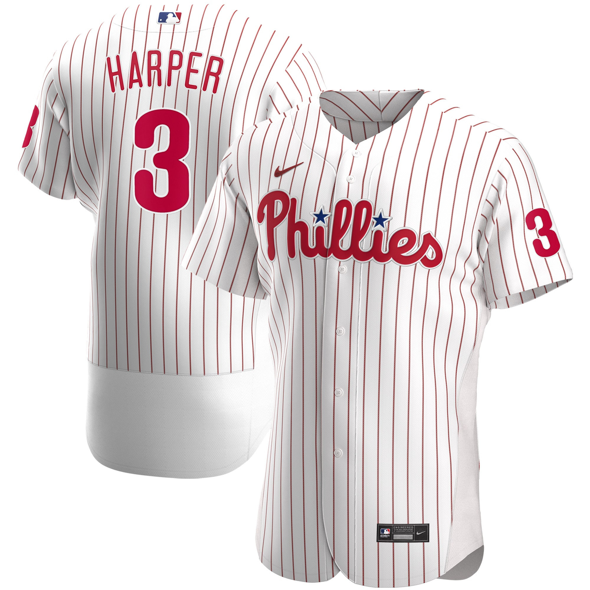 Bryce Harper Philadelphia Phillies Home Authentic Player Jersey – White MLB