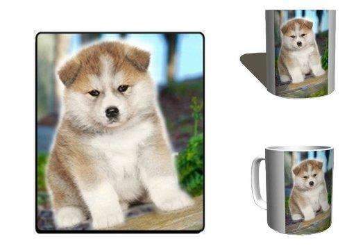 American Akita Inu Puppy Mug & Mousepad Combo Gift Set