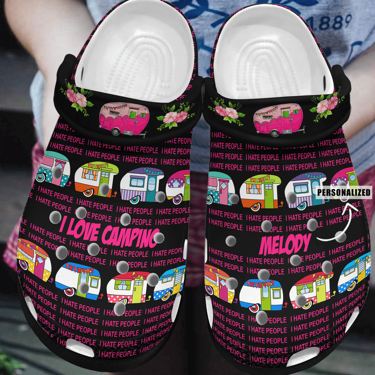 I Love Camping Personalized Clog, Custom Name, Text, Color, Number Fashion Style For Women, Men, Kid, Print 3D