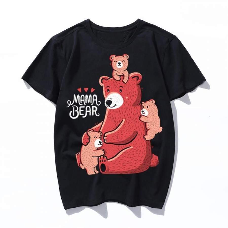 mama bear Female Short Sleeve KPOP T-shirt Aesthetic High Quality Haut Femme Summer Top Tee Shirt Streetwear Cute Print Tshirts mens