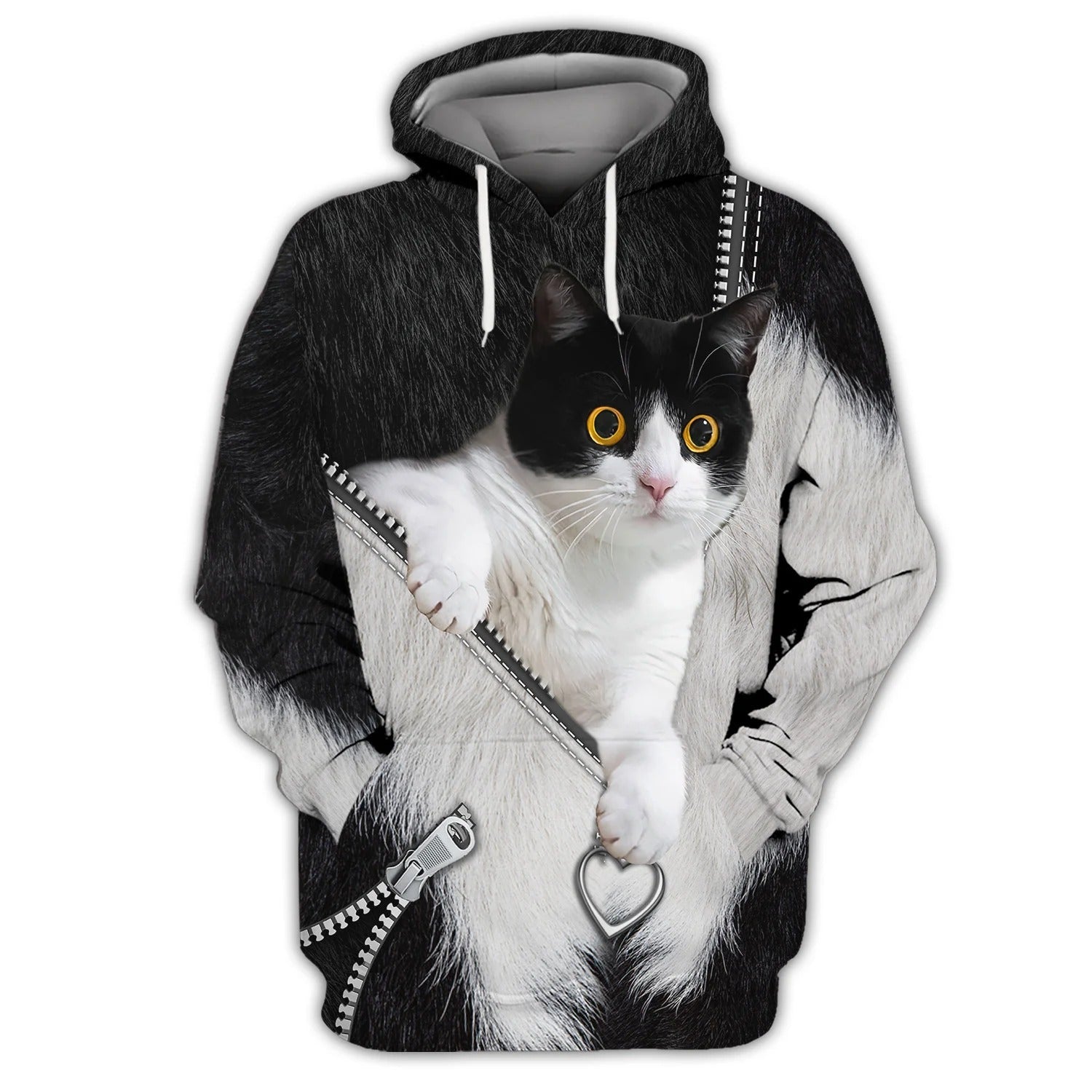 Cat Lover Shirts Cat Tuxedo 3D Full Print Shirts Cats Shirts, Cat Hoodie Zip Up