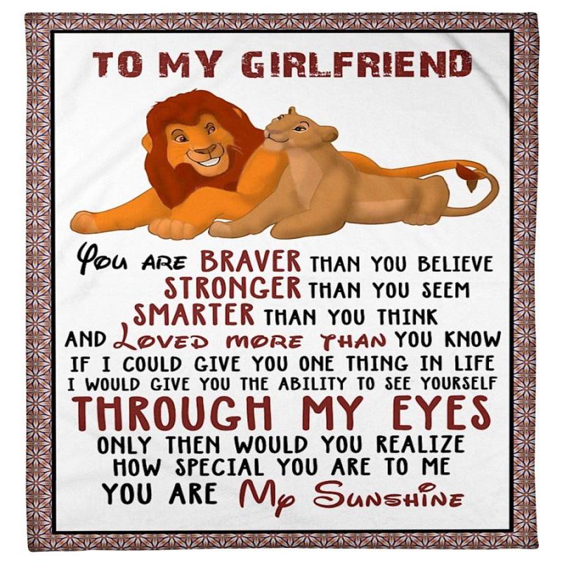 You Are My Sunshine Lions Lovely Message Gifts For Girlfriends Fleece Blanket