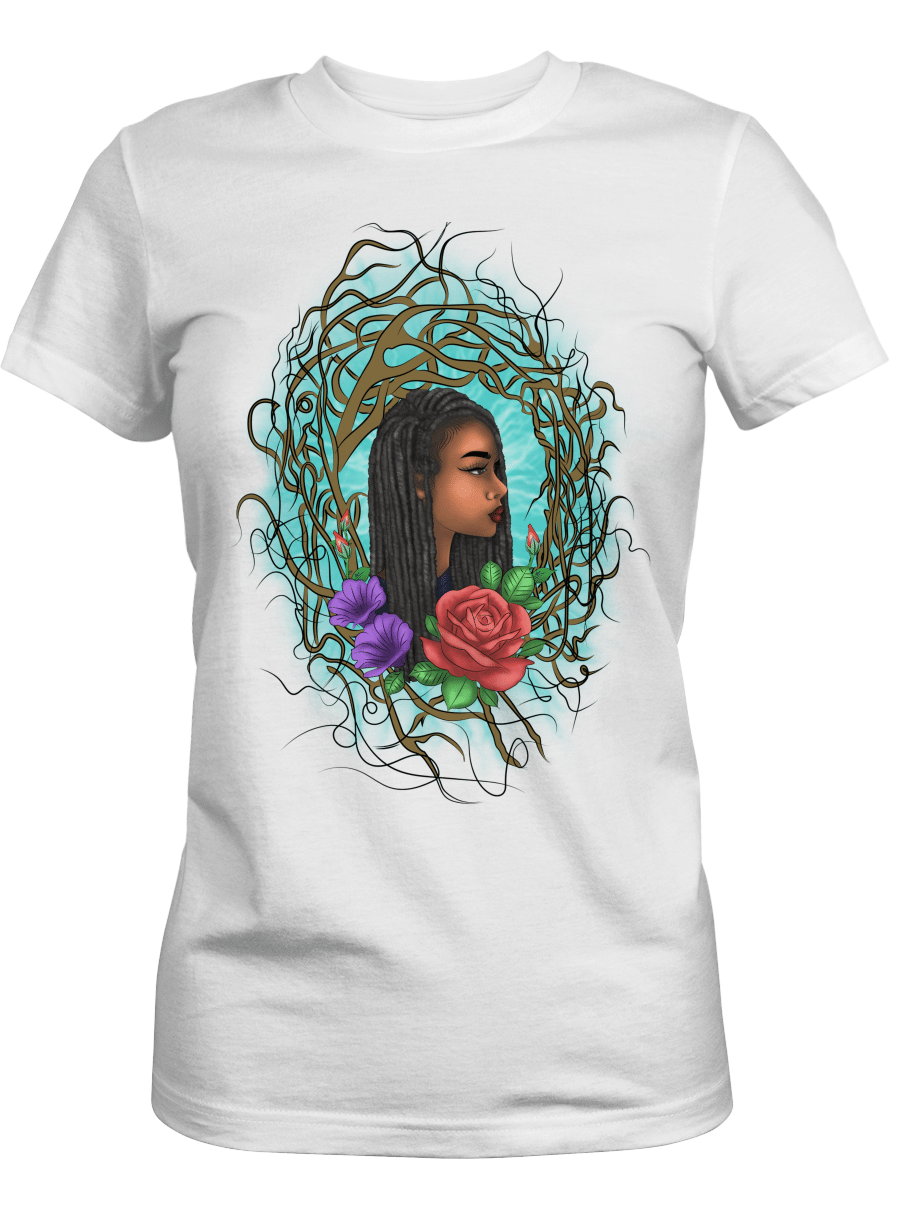 Shirt For Black Girl Shirt Girl With Flower Mixture Art Shirt For African American Girl