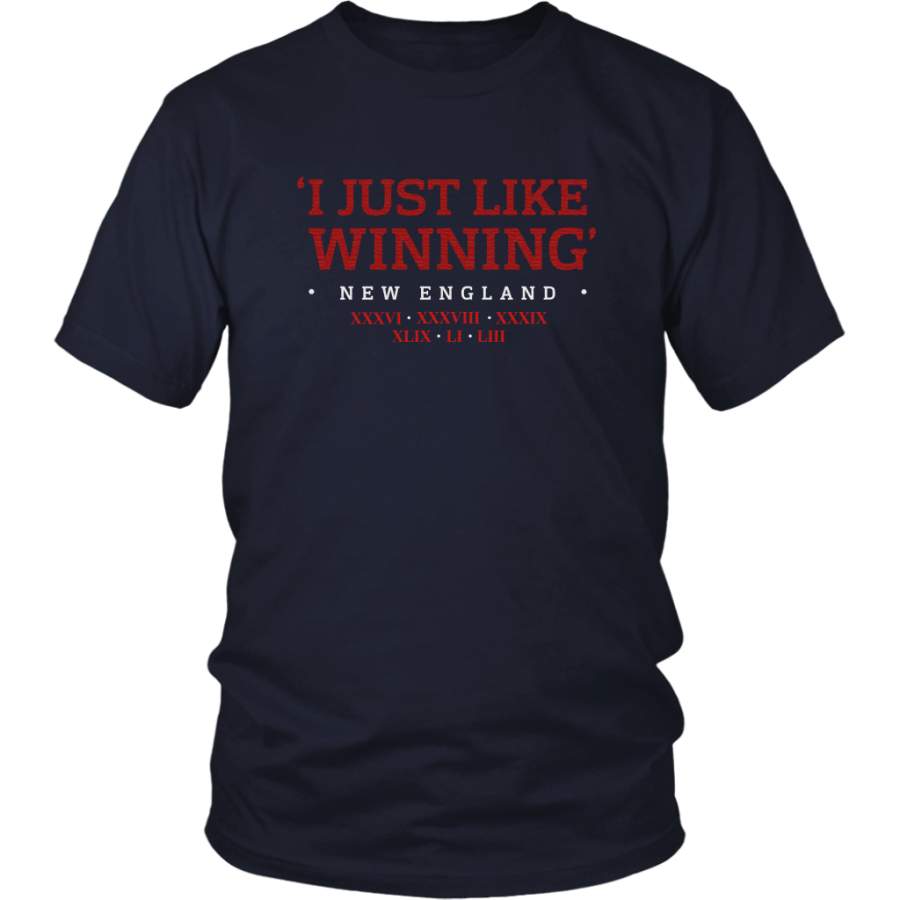 I JUST LIKE WINNING SHIRT- TOM BRADY -SIX-TIME CHAMPIONS   – New England Patriots SUPER BOWL LIII CHAMPIONS SHIRT