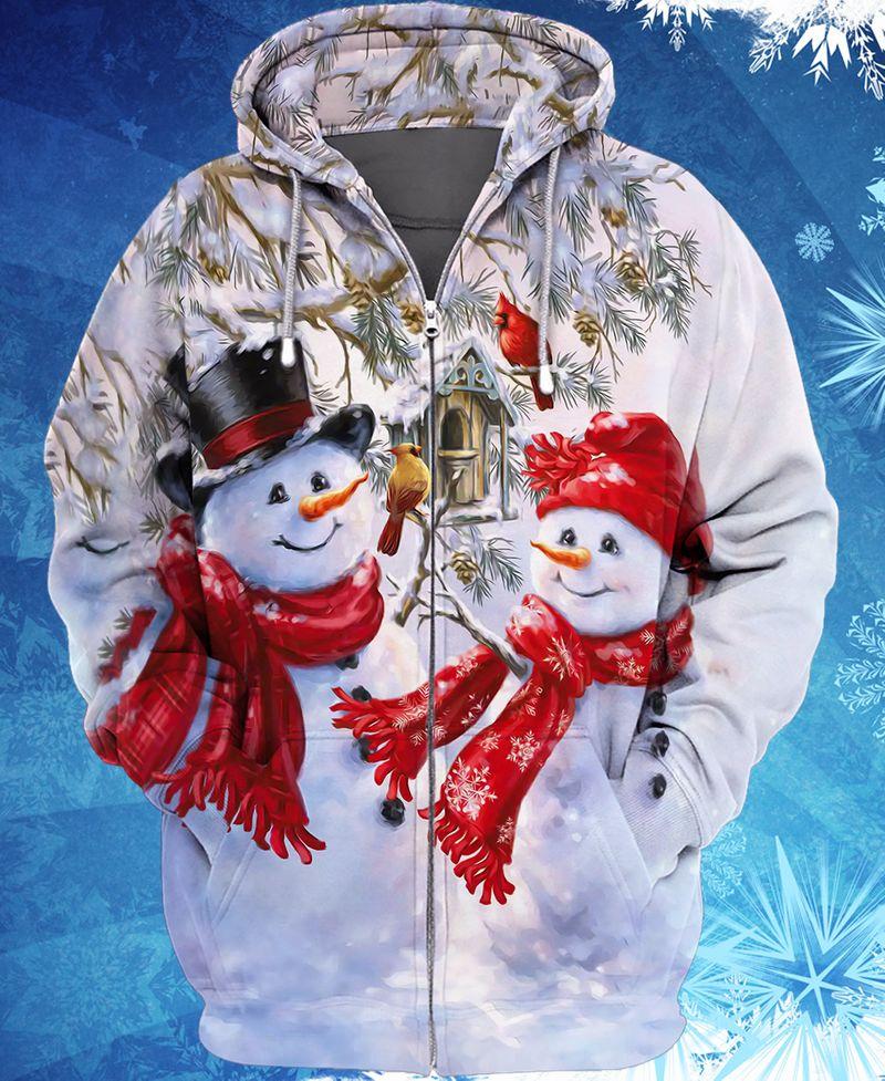 Snowman Exclusive 3D Shirt For Christmas Holiday 3D Zipper Hoodie