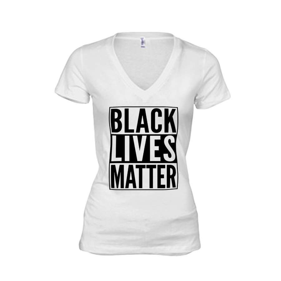 XtraFly Apparel Women’s Black Lives Matter BLM America V-neck Short Sleeve T-shirt