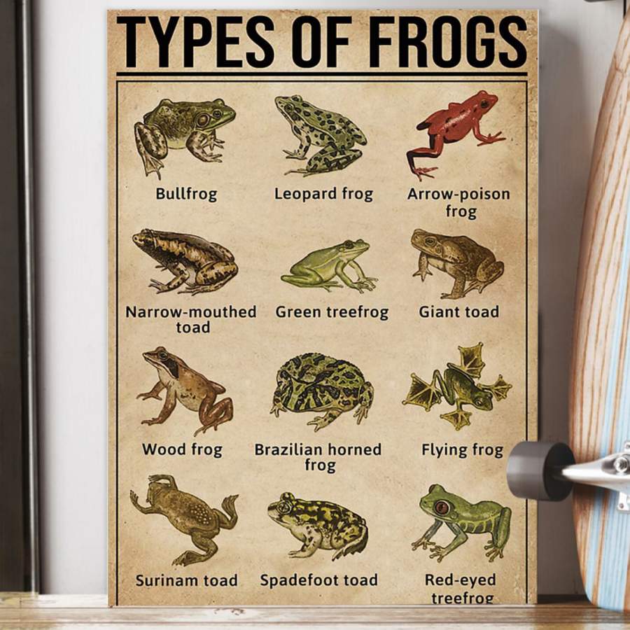 Types Of Frogs Unique Custom Design Canvas Present For Animal Lovers