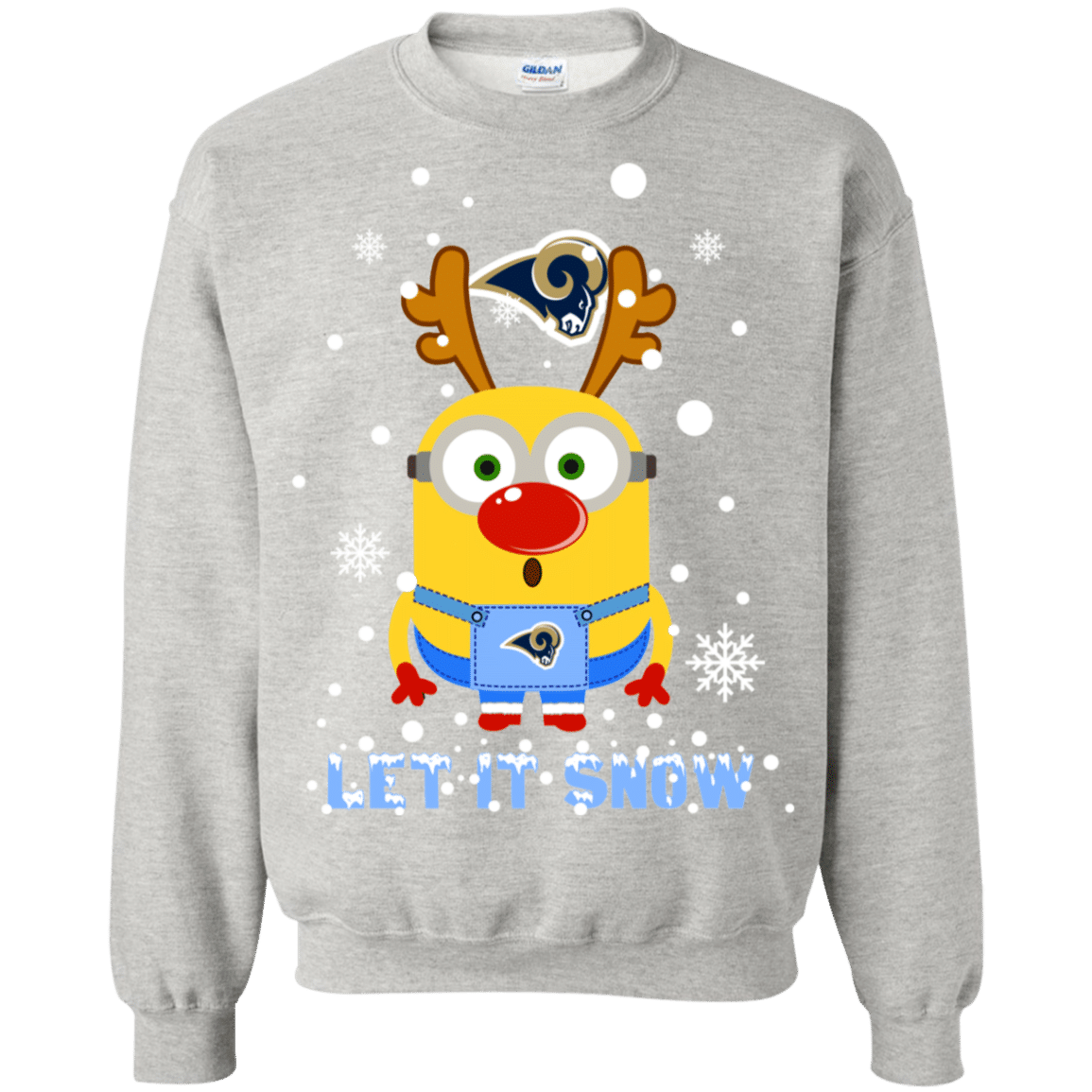 Find Minion Los Angeles Rams Ugly Christmas Sweaters Let It Snow Sweatshirt