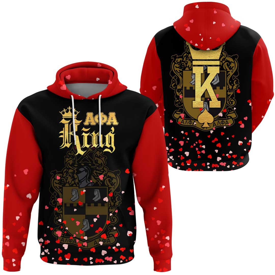 Fraternity Hoodie – Alpha Phi Alpha King And Queen Couple Valentine Hoodie