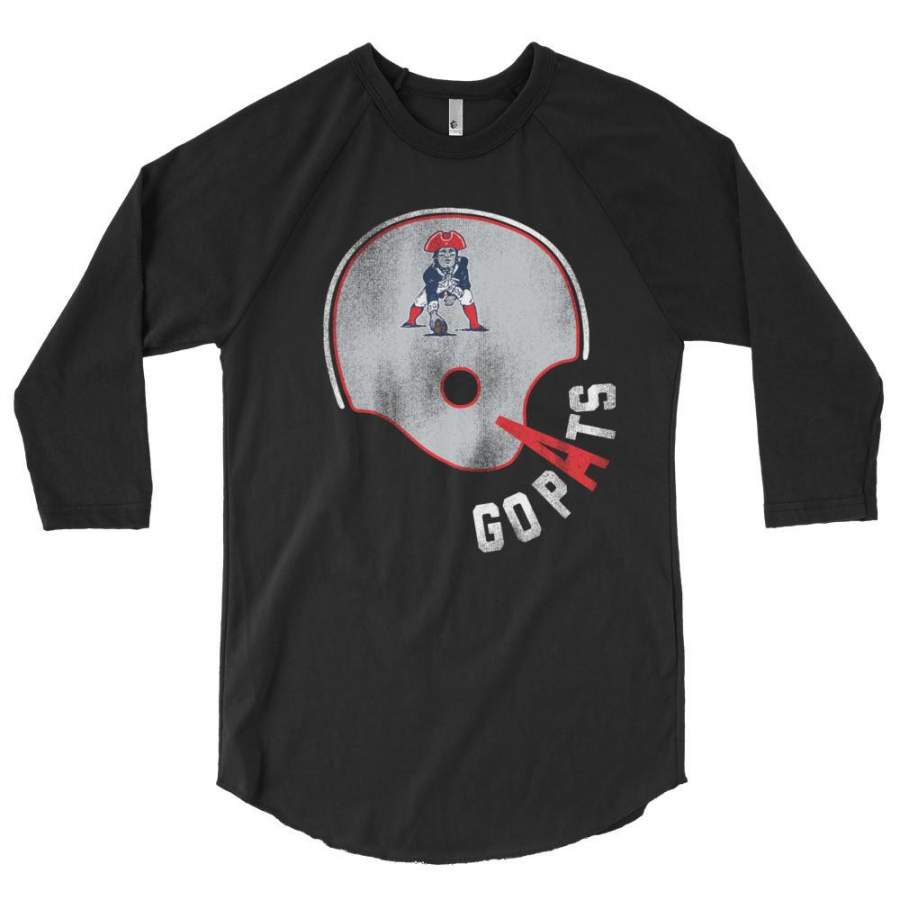 Go Pats New England Patriots Fan 3/4 Sleeve Raglan T-Shirt