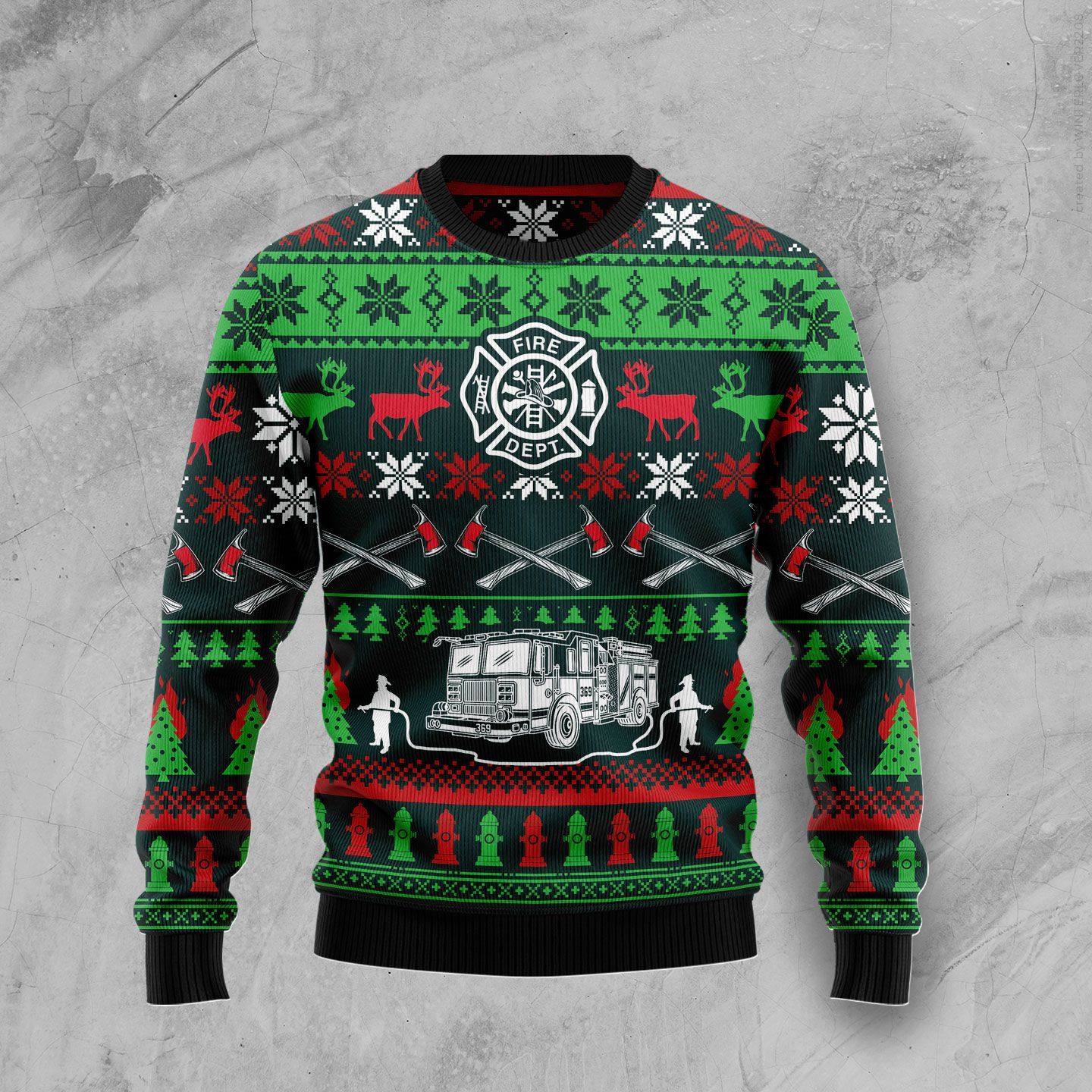 Awesome Firefighter Ugly Christmas Sweater | For Men & Women | Adult | Us5287