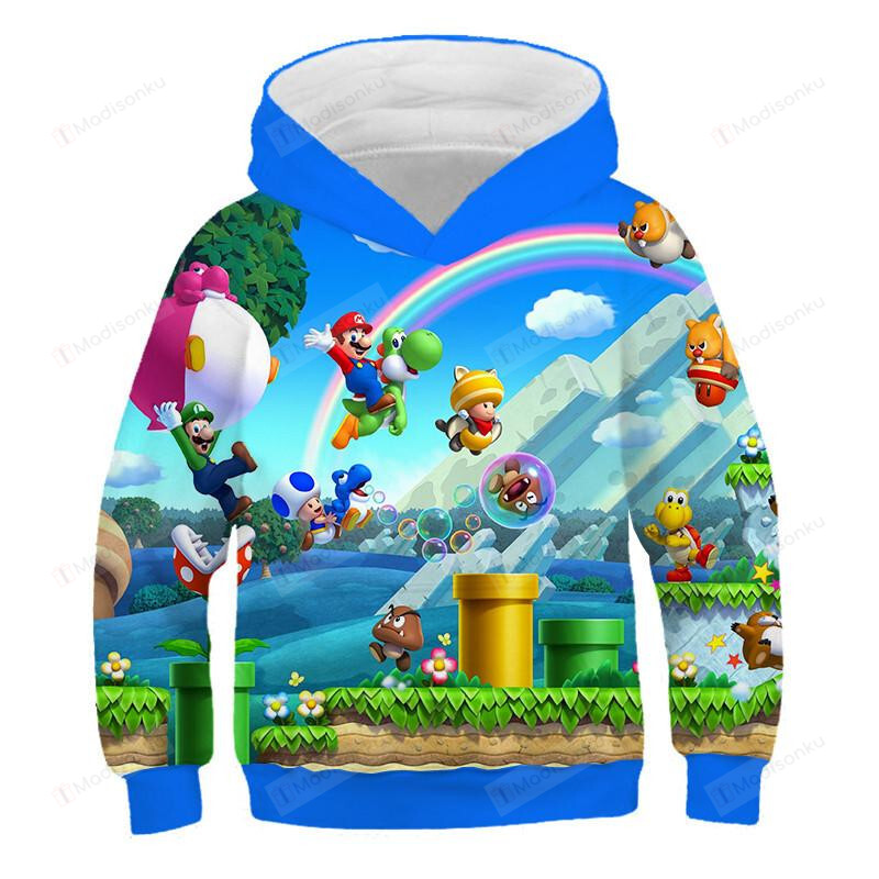 Super Mario 3D All Over Print Hoodie, Zip-Up Hoodie