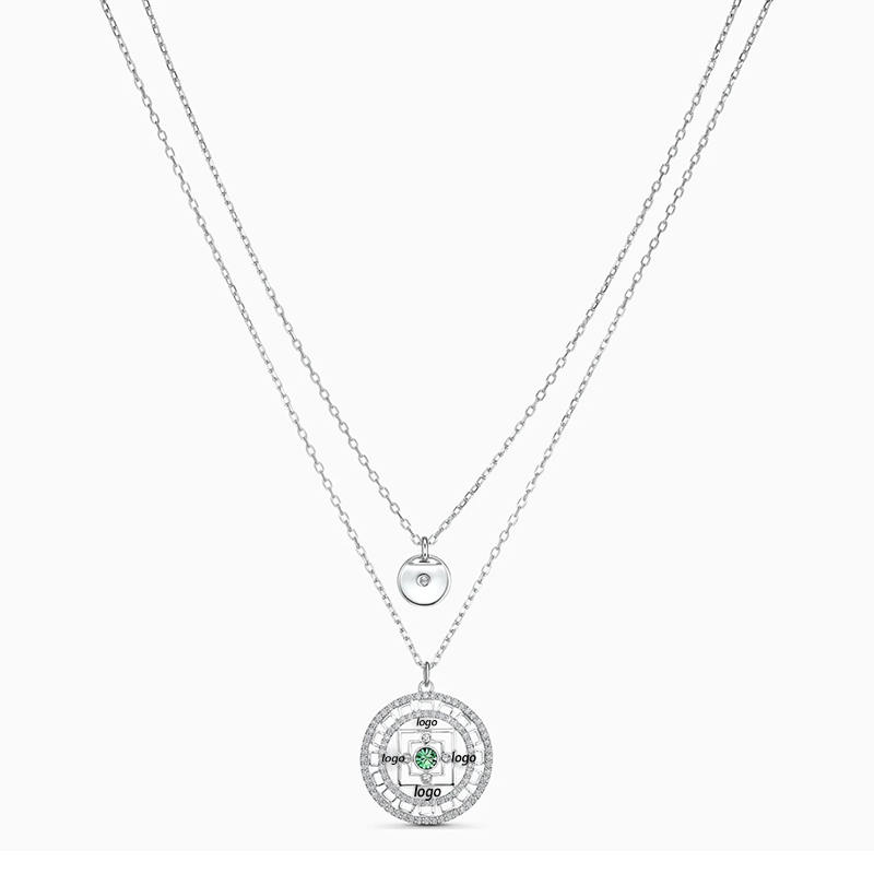 2020 Fashion Jewelry SWA New SYMBOLIC MANDALA necklace round center embellished with a emerald blue Crystal Women romantic Gift alx