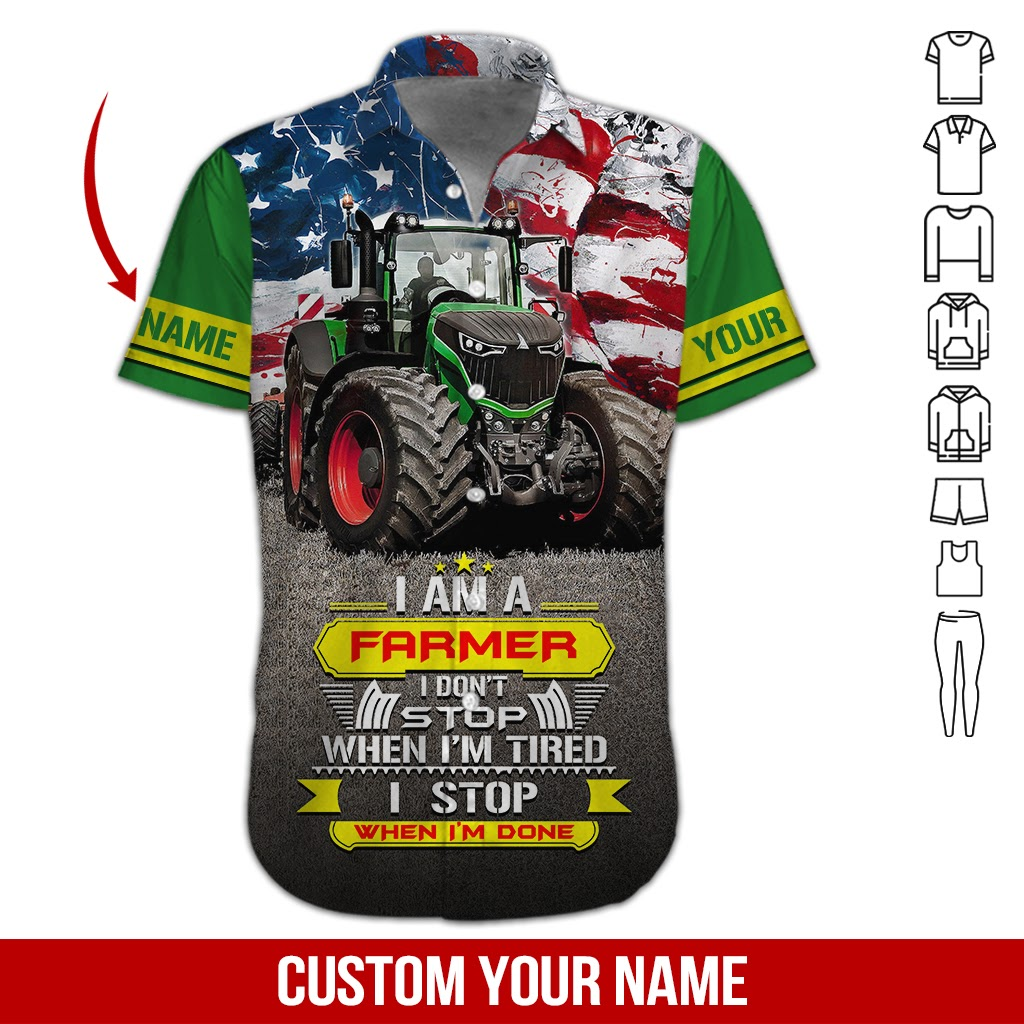 Tractor Farmer Custom Name Hawaii Shirt For Men Women Ha10883