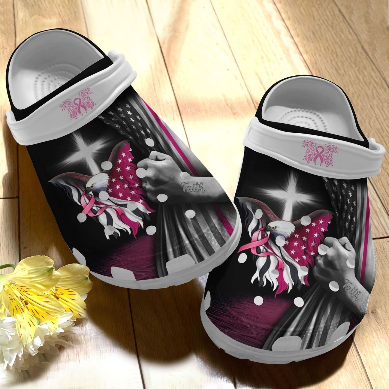 Breast Cancer Personalized Clog, Custom Name, Text Bc Collection, Fashion Style For Women, Men, Kid, Print 3D