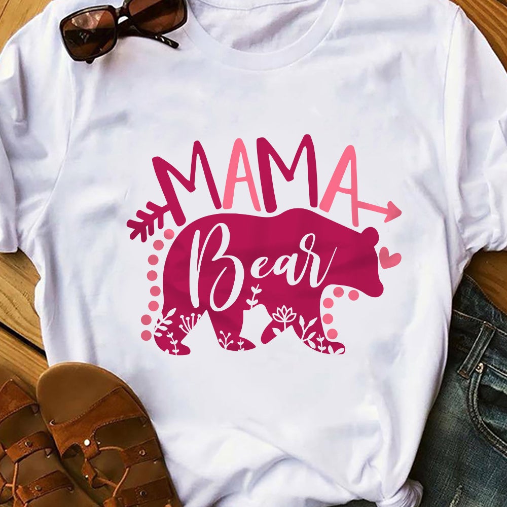 Mama Bear Mom T Shirt TID DB224 30O36