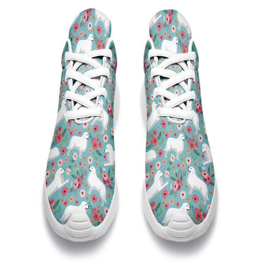 Great Pyrenees Flower Athletic Sneakers - ReadingLLC