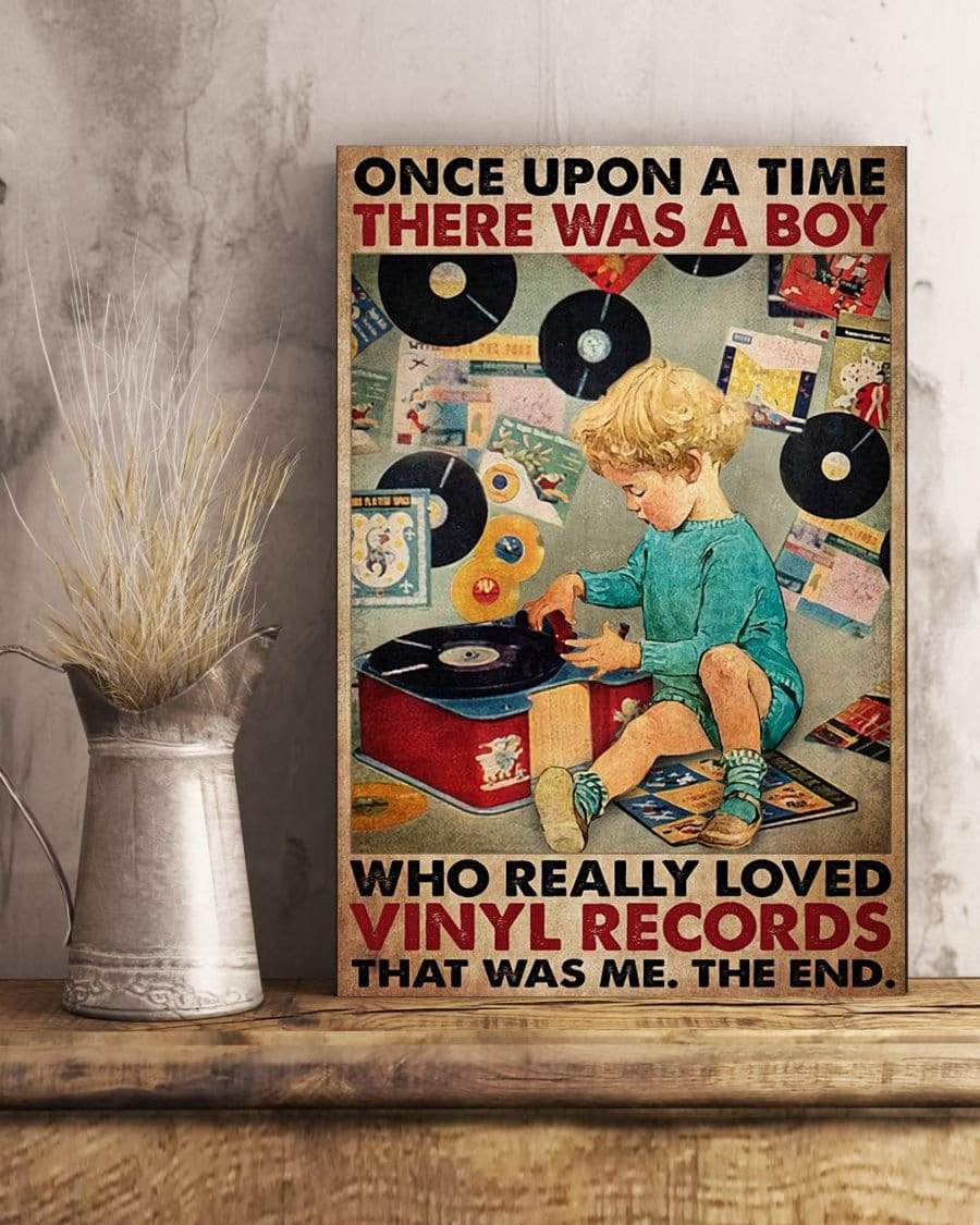Once upon a time there was a boy who really loved vinyl records Canvas Prints #KV