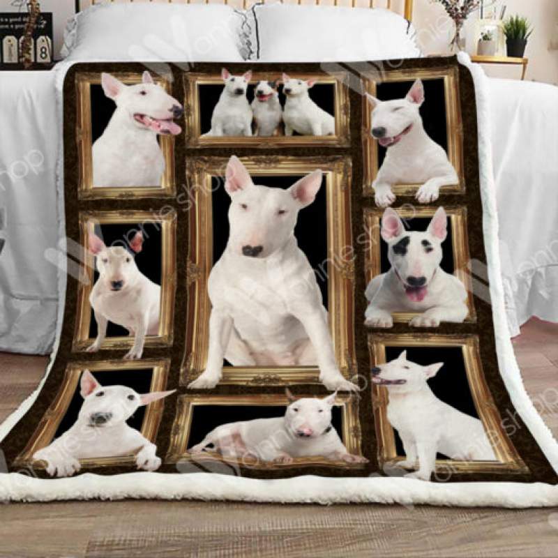 Bull Terrier Dog Sherpa Blanket JR1801 81O56