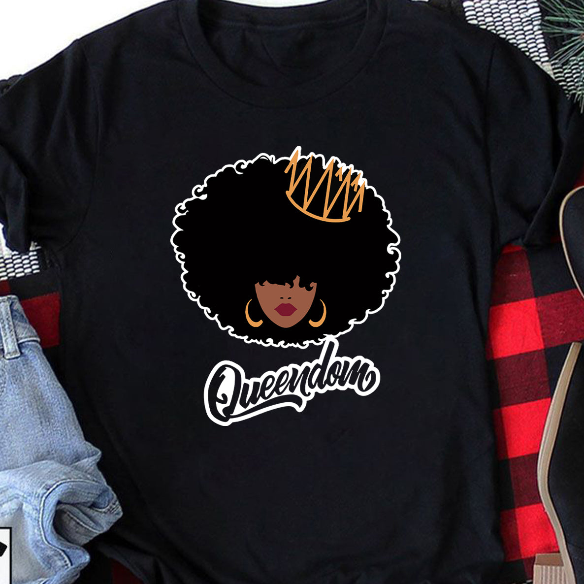 Black Queen Afro Melanin Customizable – Standard T-Shirt