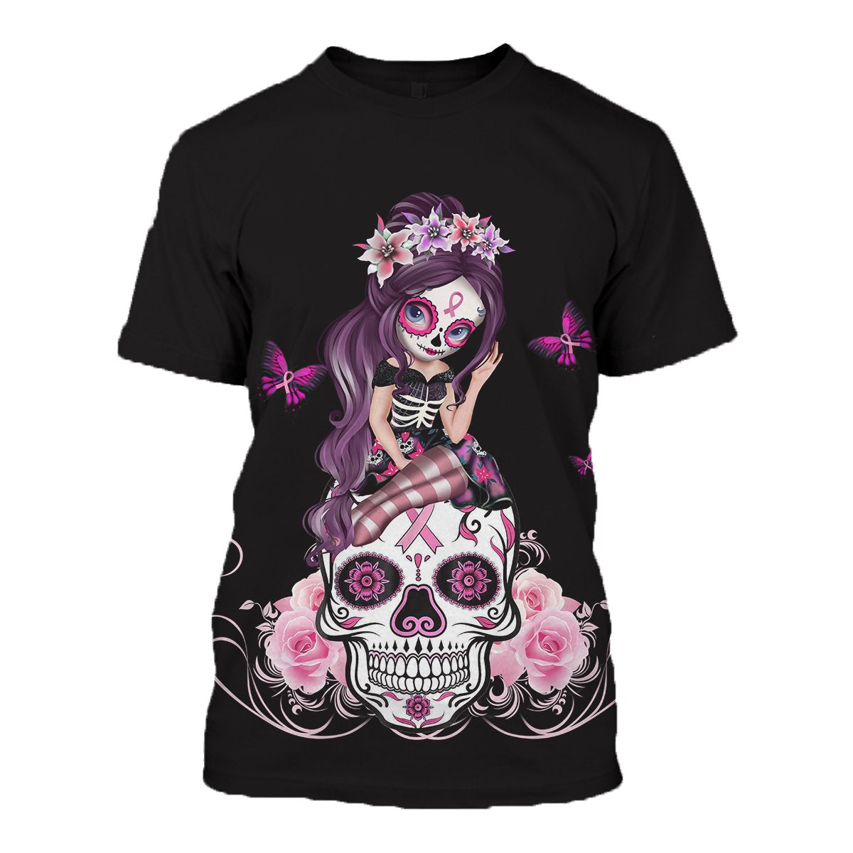 Skull Breast Cancer 02 Hoodie