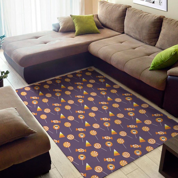 Cute Halloween Candy Pattern Print Area Rug