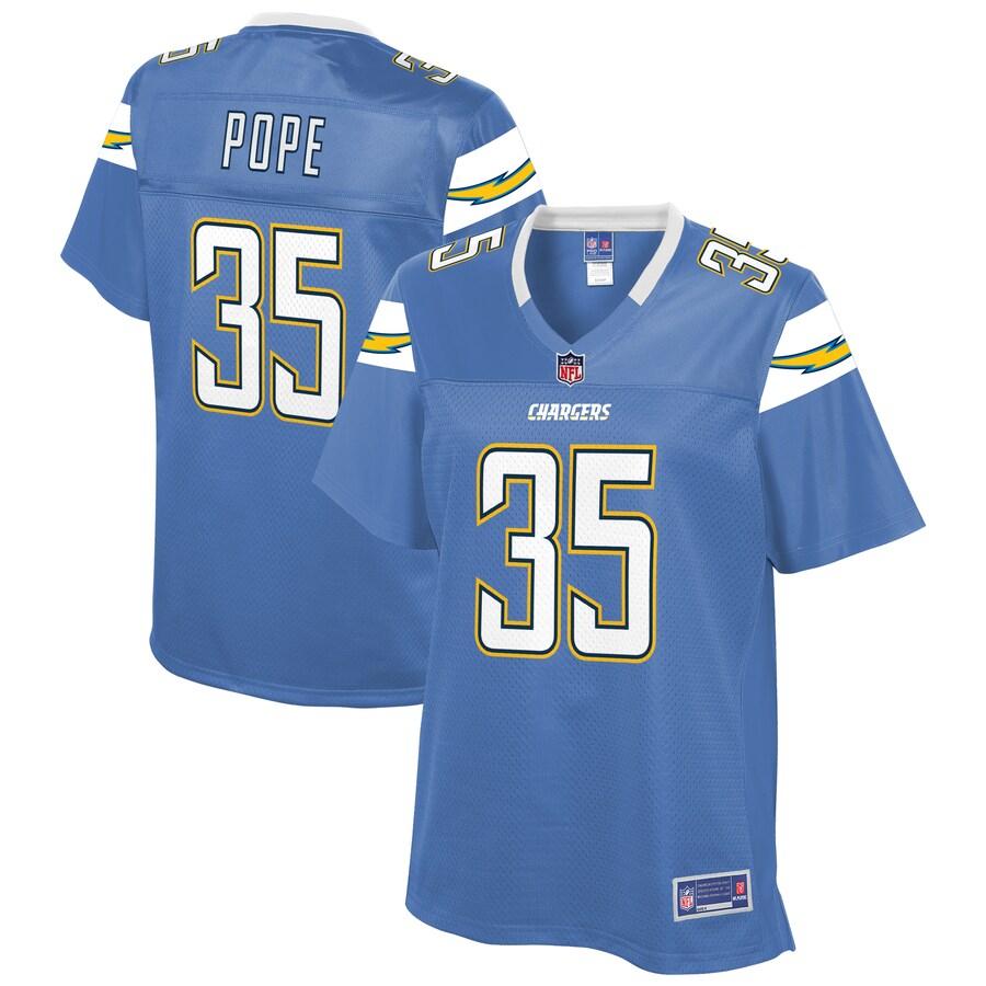 Troymaine Pope Los Angeles Chargers NFL Pro Line Womens Team Player Jersey – Powder Blue