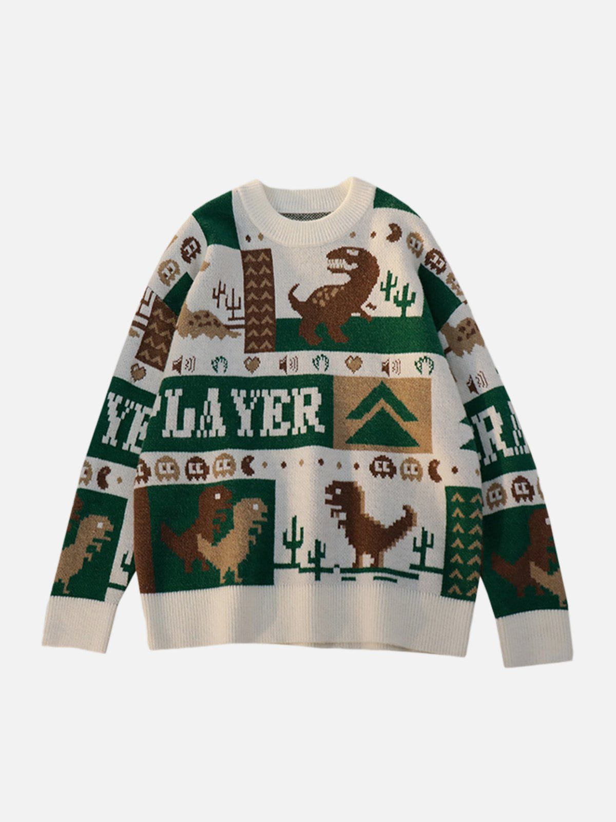 Talishko™ – Cartoon Pixel Dinosaur Sweater