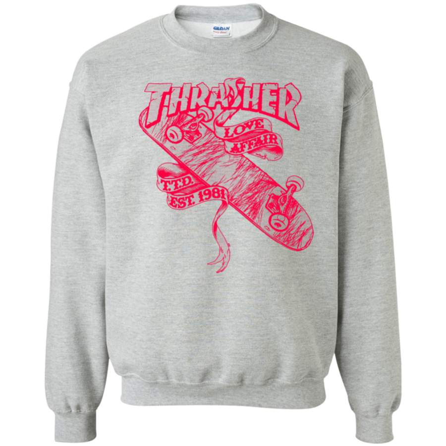 Thrasher Love Affair TTD EST 1981 red design Pullover Sweatshirt