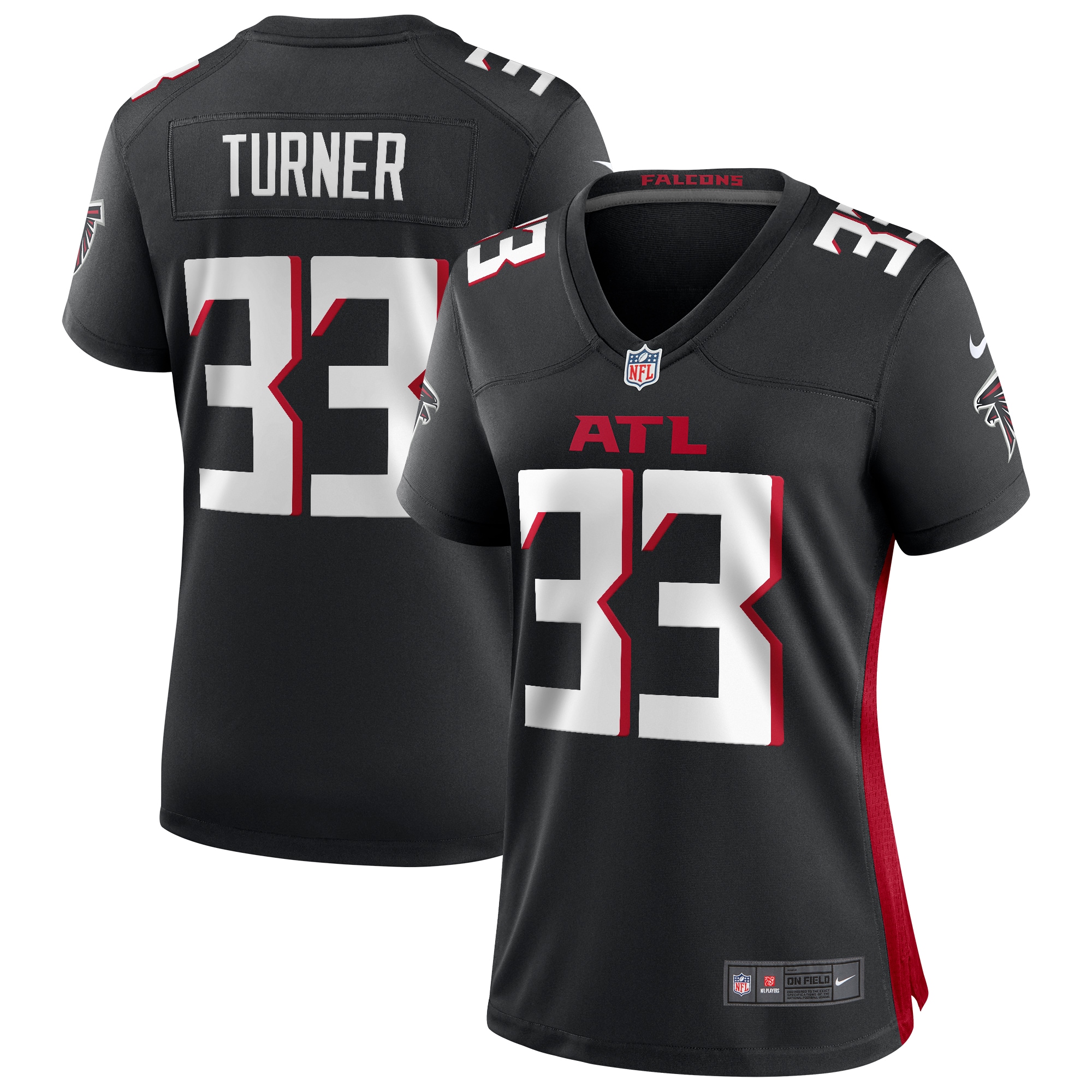 Women’s Atlanta Falcons Michael Turner Black Game Retired Player Jersey