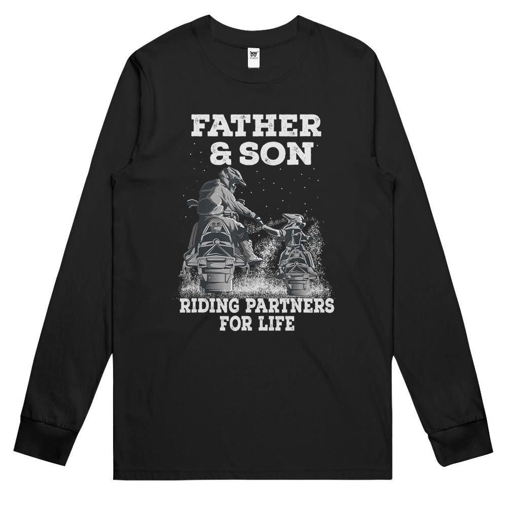 Snowmobile Father And Son Riding Partners For Life Snowcross Long Sleeve T Shirts