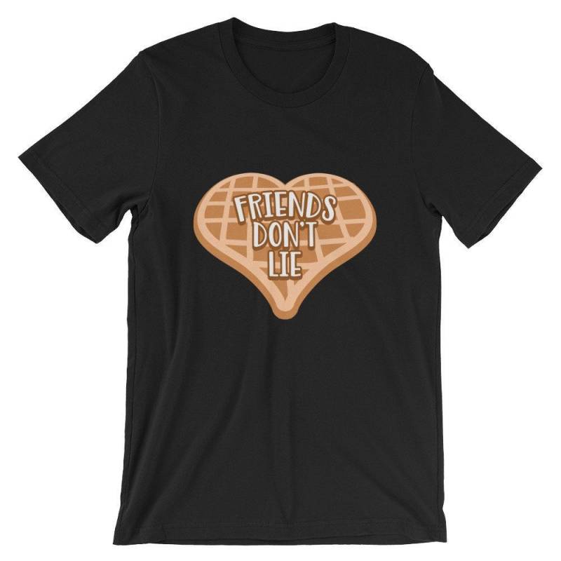 Crushtee Friends Don’t Lie With Waffle Heart Shape Funny Unisex Shirt | No To Lie Cool Graphic Humor Cute T Shirt | Best Souvenir Short Sleeve Tee Long Sleeve Hoodie