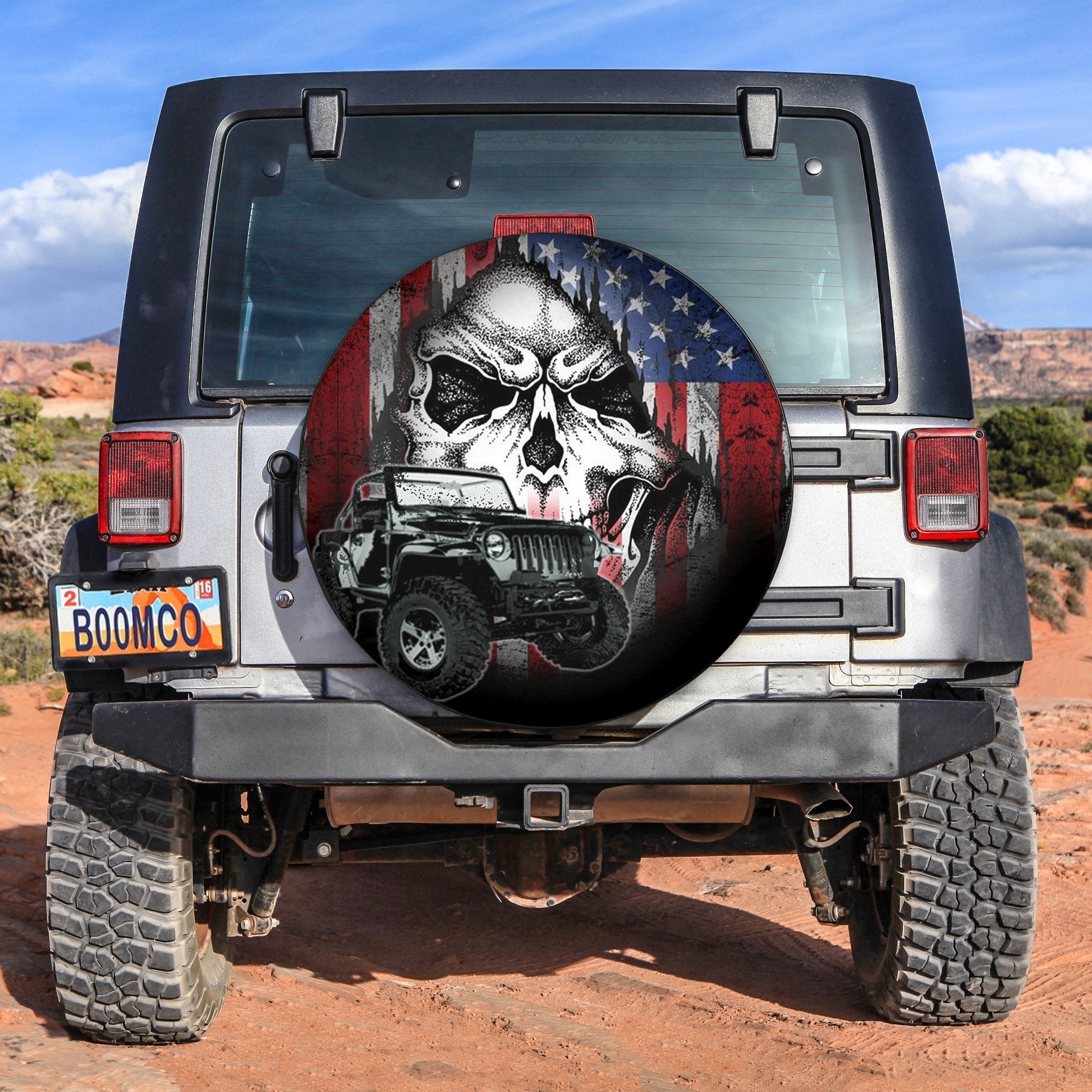 Native American Skull Mix Jeep Spare Tire Cover No.1 Lt6