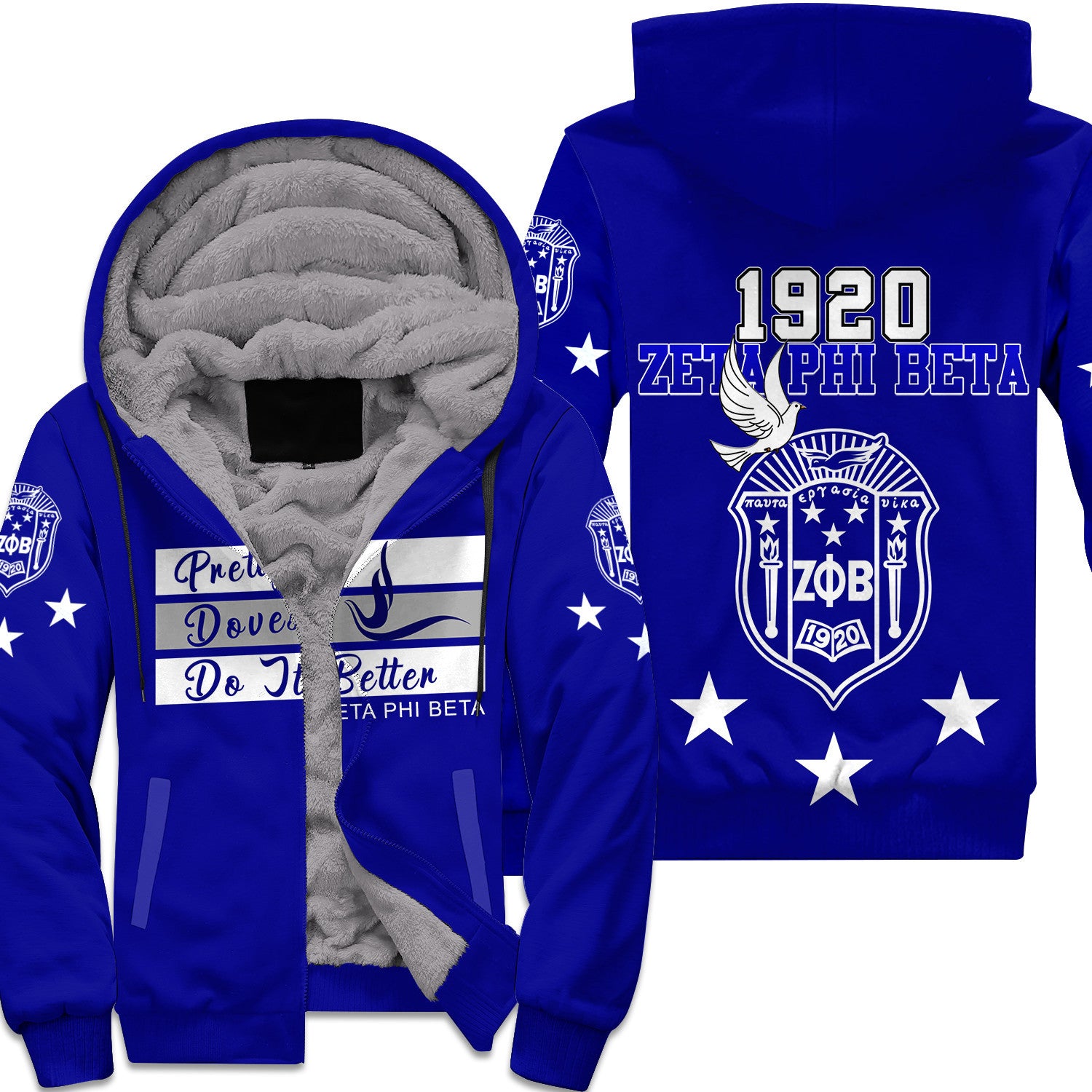 Sorority Hoodie – Zeta Phi Beta Greek Life Sherpa Hoodie