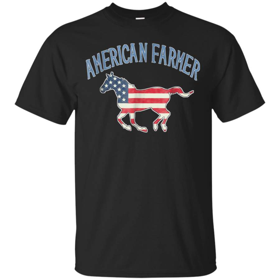 AGR American Horse Farmer Patriot Distressed Flag Gift tShirt