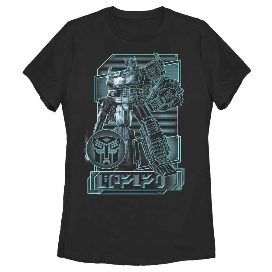 Transformers Women’s Optimus Prime Digital Outline  T-Shirt