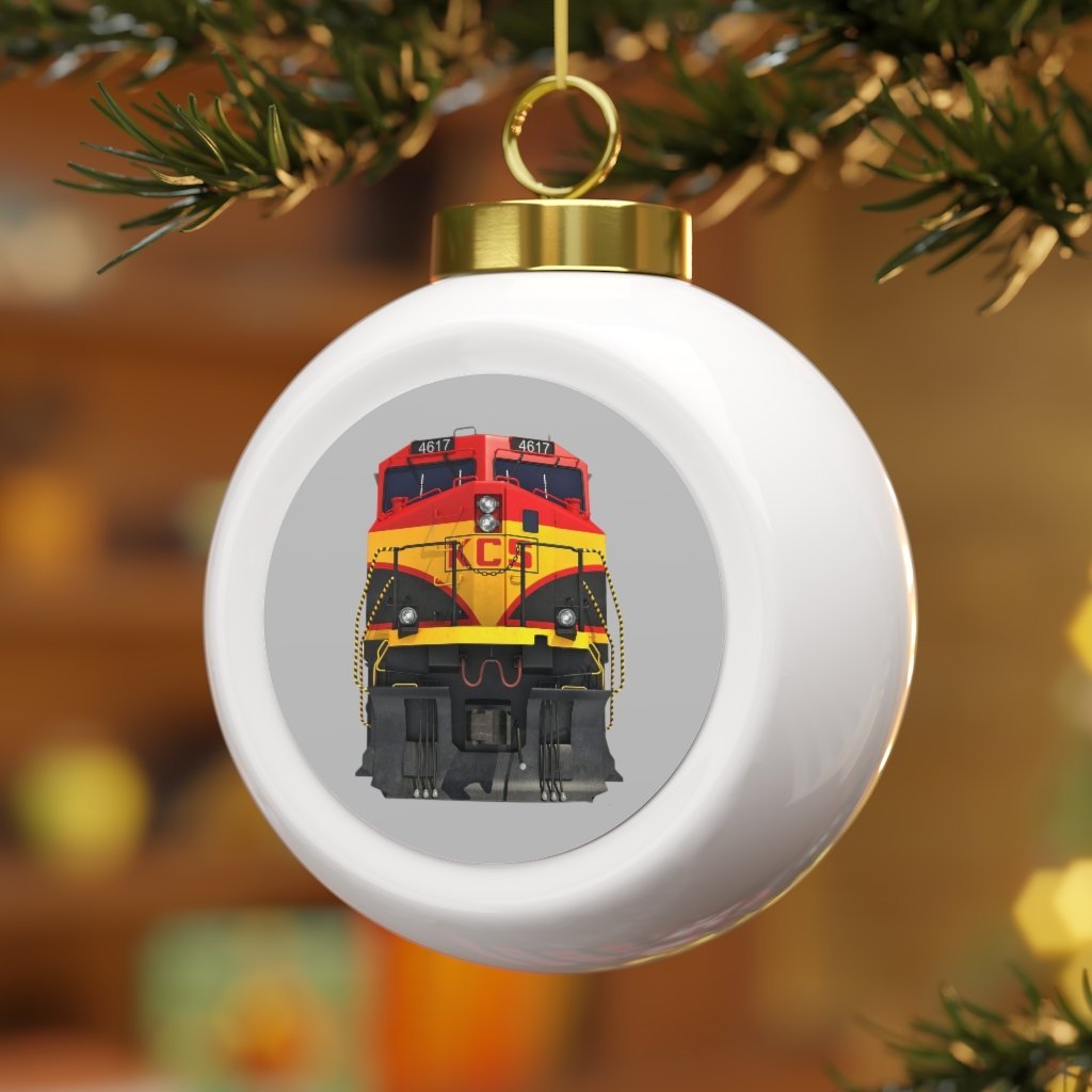 Kansas City Southern Railway Locomotive Christmas Ball Ornament