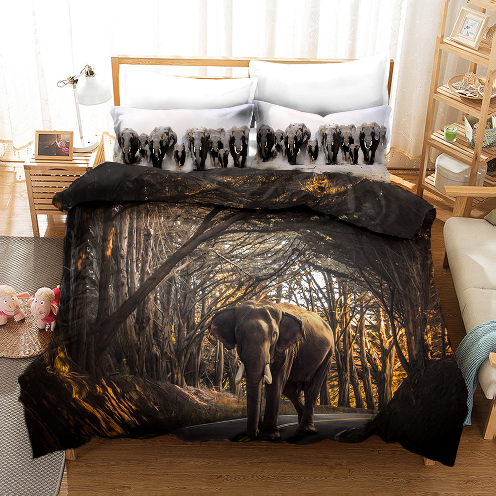 3D Elephant Forest Quilt Cover Set Bedding Set Pillowcases 75