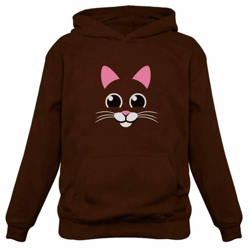 Brown Cat Hoodie Green Eyes Kitten Sweatshirt