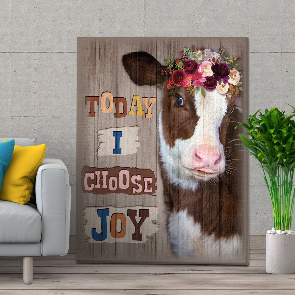 Cow – Today I Choose Joy Christmas Gift Idea – Matte Canvas Prints