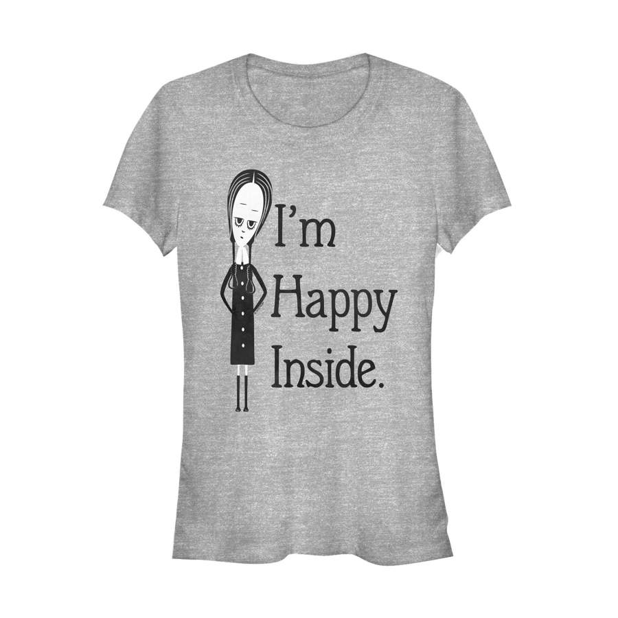 Addams Family Junior’s Wednesday Happy Inside  T Shirt