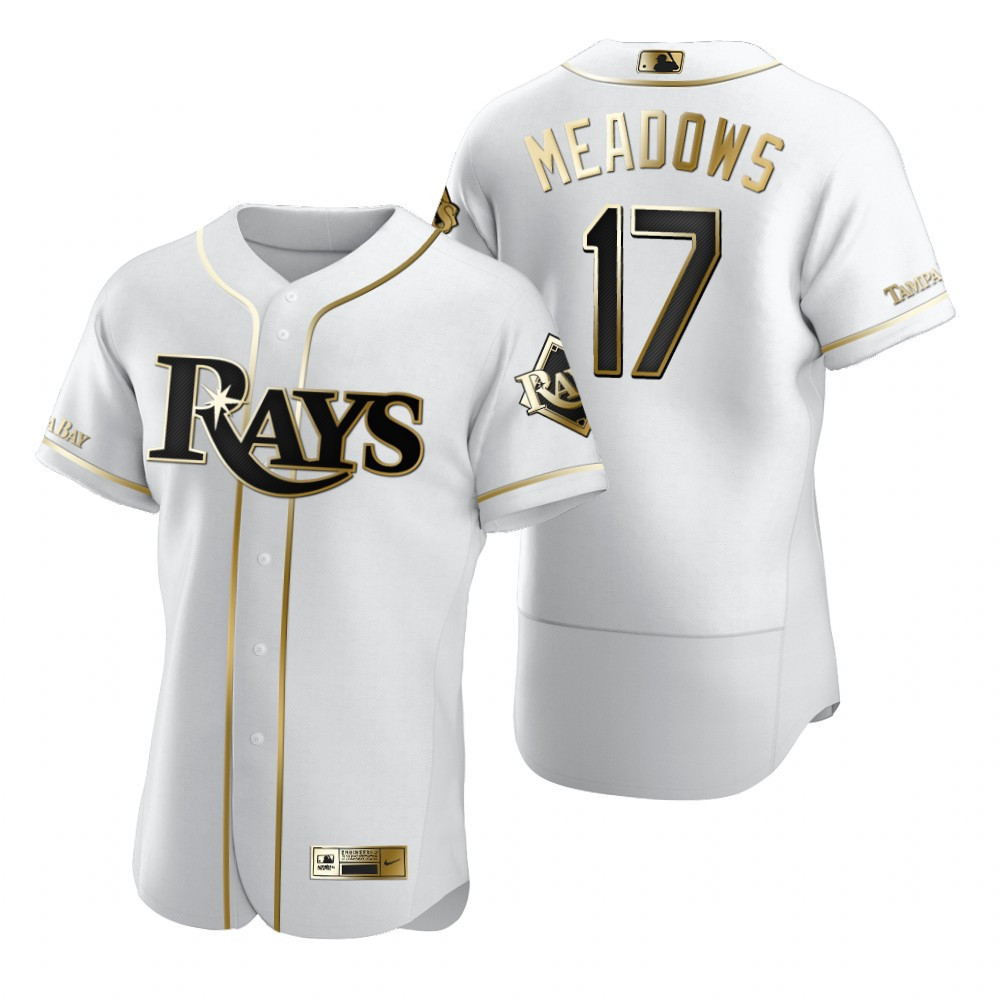 Tampa Bay Rays #17 Austin Meadows MLB Golden Brandedition White Jersey Gift For Rays Fans