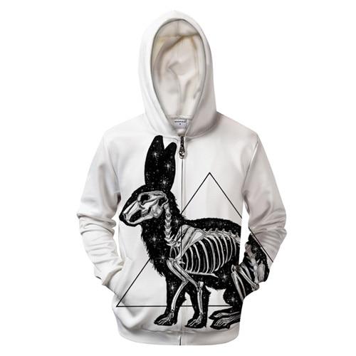 Rabbit Skeleton Zip-up Hoodie