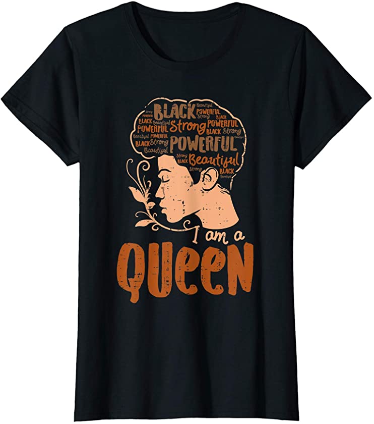 Womens Black Queen African American Pride History Women Melanin T-Shirt