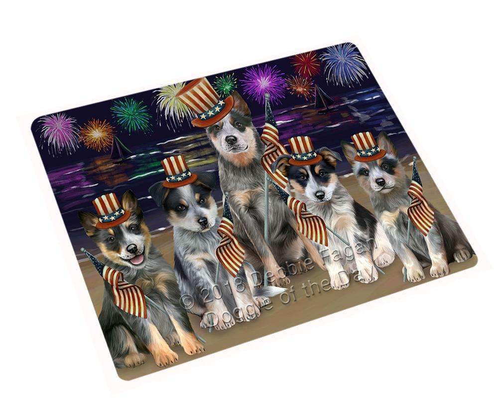 4Th Of July Independence Day Firework Blue Heelers Dog Blanket Blnkt84963