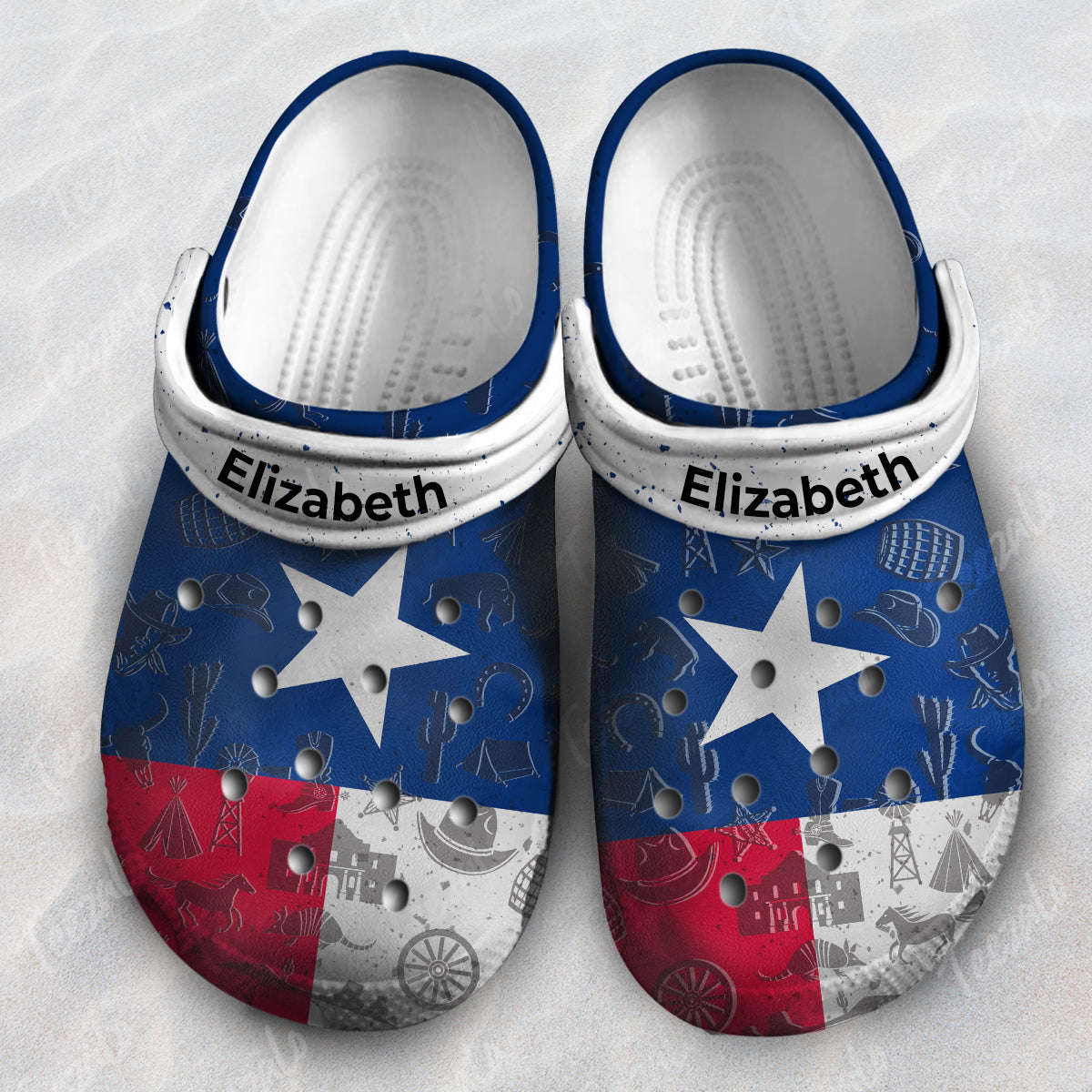 Texas Flag Personalized Clogs Shoes With Your Name