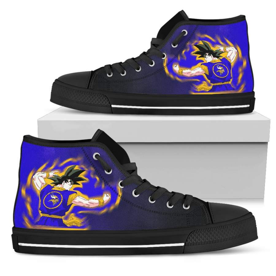 Son Goku Saiyan Power Minnesota Vikings High Top Shoes