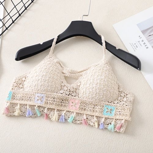 beachwear cute tops women halter top ropa de mujer sexy crochet camisole women hollow out crochet crop tops alx