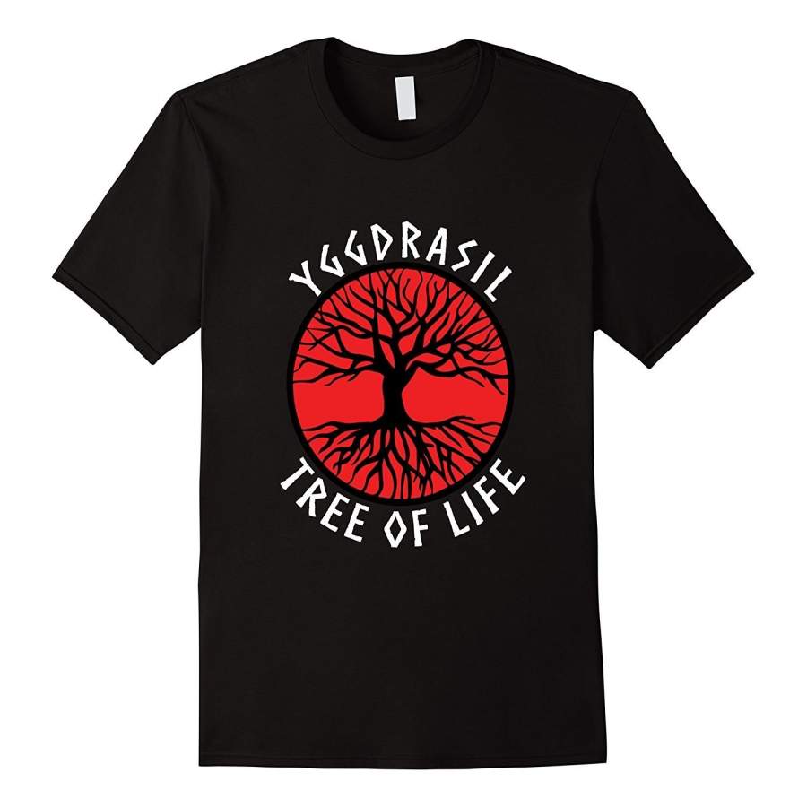 Yggdrasil Tree Of Life Norse Mythology Ash Tree Red T-Shirt Men’S Cotton T-Shirt