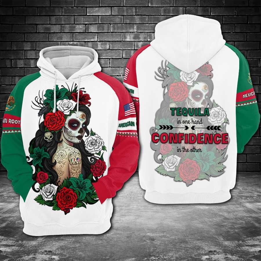 Mexican Skull Girl Hoodie 3D